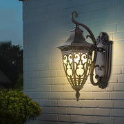 Solar Flower Pattern Outdoor Wall Lamp with Remote Control