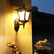 Modern Striped Glass Solar LED Outdoor Wall Light - Black