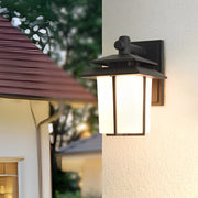 Waterproof Die-Cast Aluminum Outdoor Wall Sconce with Glass Shade