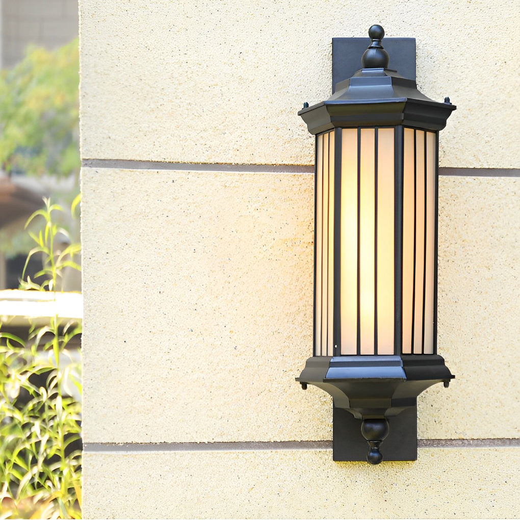 Modern Retro Outdoor Wall Light - Black Aluminum Waterproof Sconce