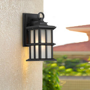 Modern Outdoor Wall Light – Die-Cast Aluminum & Glass – Black