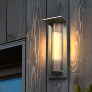 Industrial LED Solar Outdoor Wall Light – Aluminum & Glass