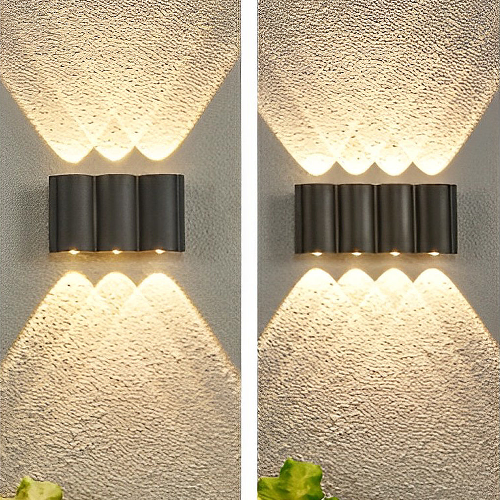Modern Wave LED Outdoor Wall Light - Waterproof Aluminum Sconce