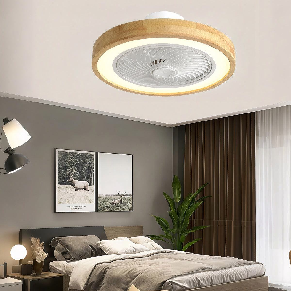 Modern Bladeless Ceiling Fan with Light & Remote Control