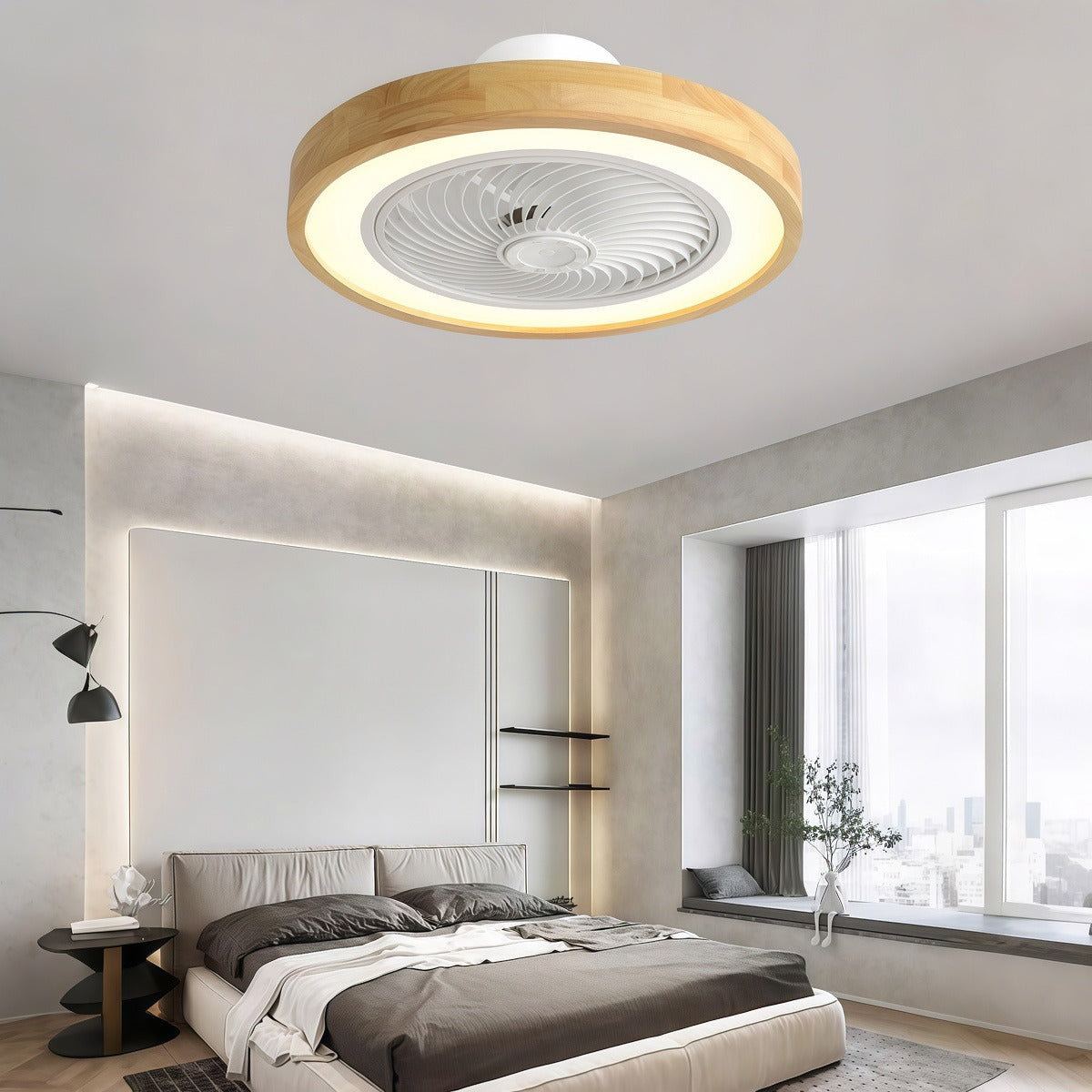 Modern Bladeless Ceiling Fan with Light & Remote Control