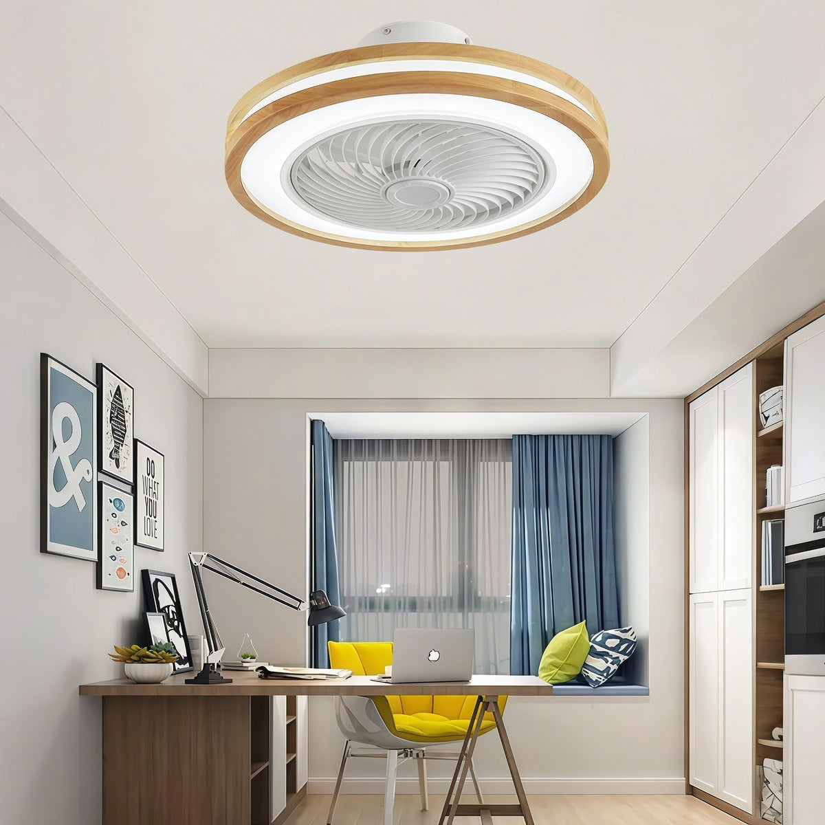 Modern Bladeless Ceiling Fan with Light & Remote Control