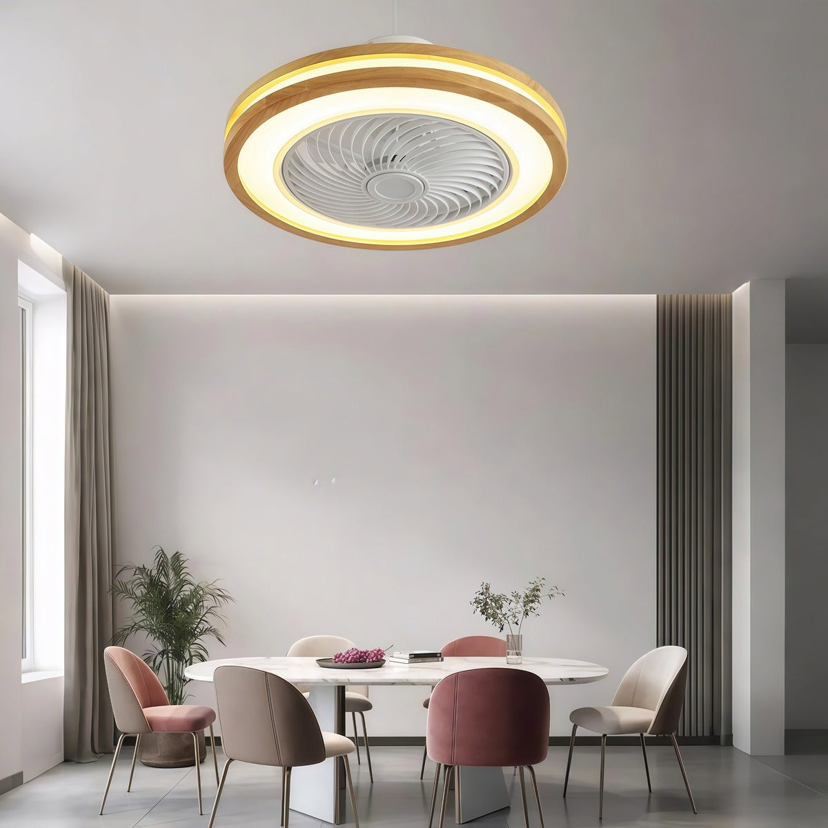 Modern Bladeless Ceiling Fan with Light & Remote Control