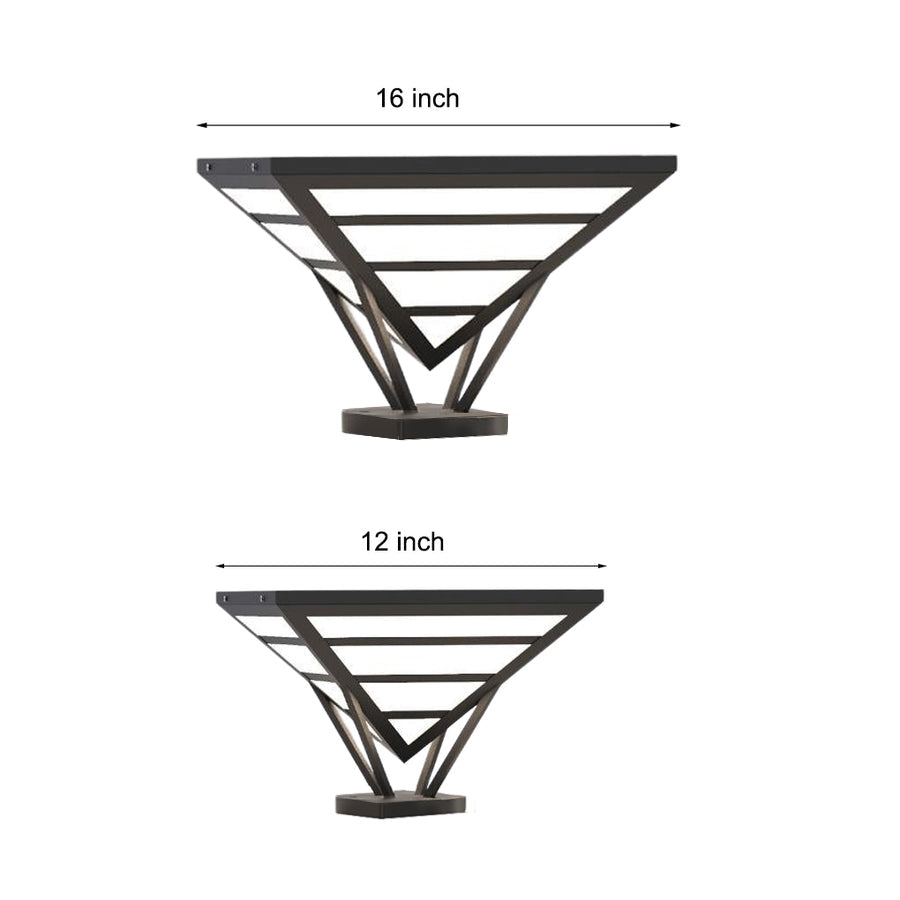 Geometric Aluminum Waterproof LED Outdoor Post Light - Modern Black