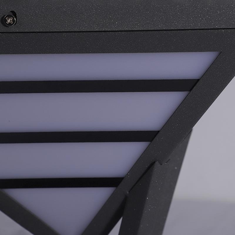 Geometric Aluminum Waterproof LED Outdoor Post Light - Modern Black