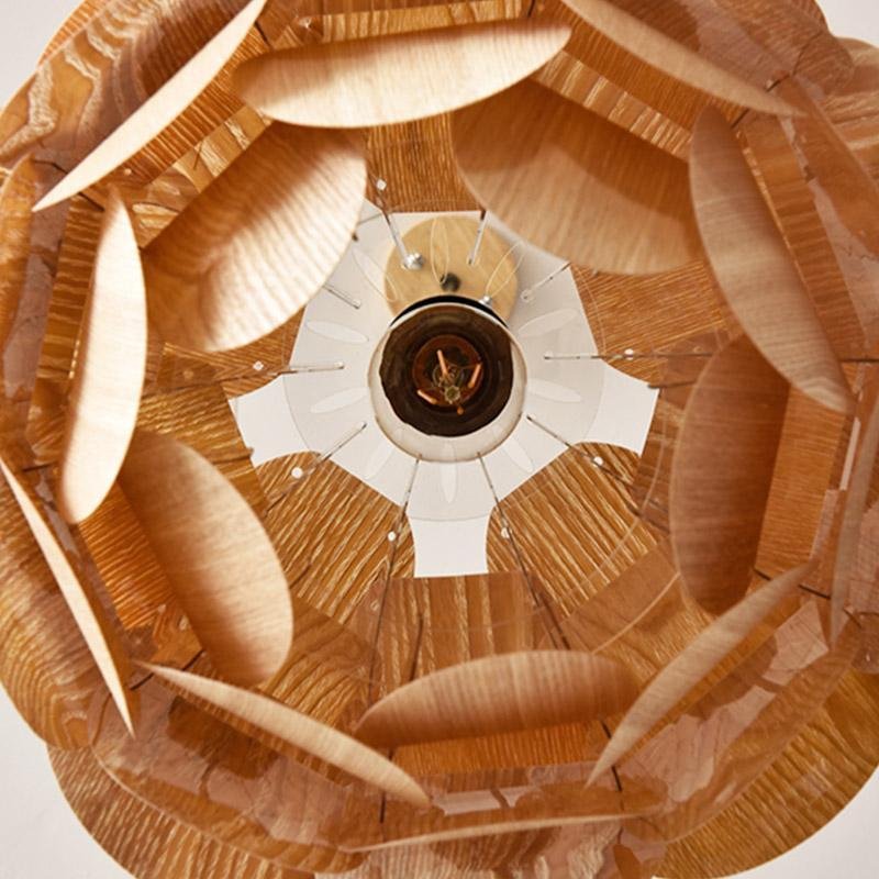 15" Rustic Pineapple Wood Pendant Light | Ashwood Farmhouse Design