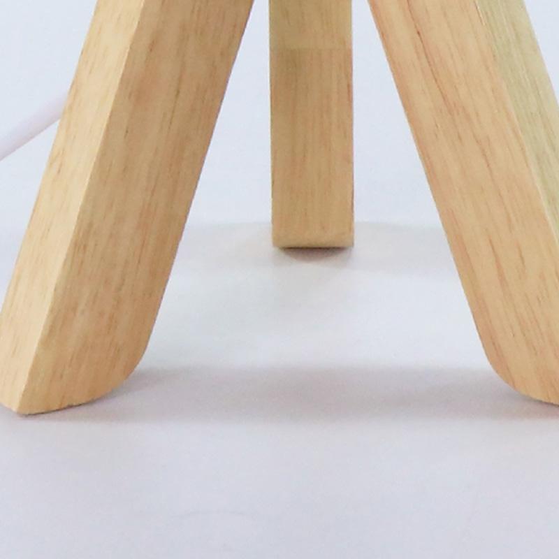 15" Modern Tripod Table Lamp with Natural Wood Base & Linen Shade
