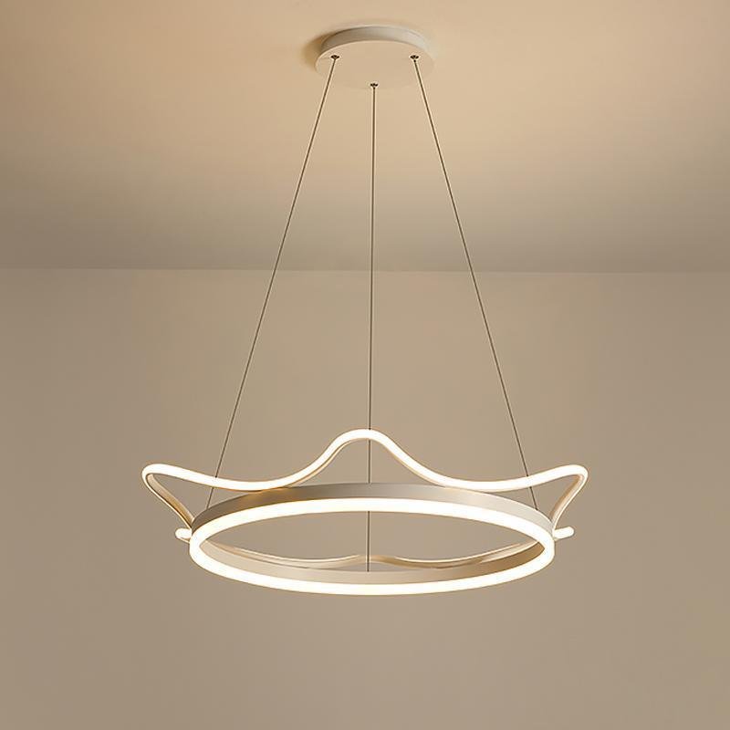 Modern Crown Chandelier Dimmable LED Ceiling Light with Remote