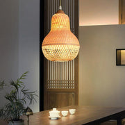 Peach-Inspired Bamboo Pendant Light – Rustic Farmhouse Ceiling