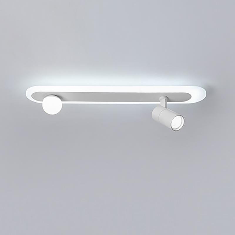 Rectangular LED Flush Mount Light with Adjustable Spotlights