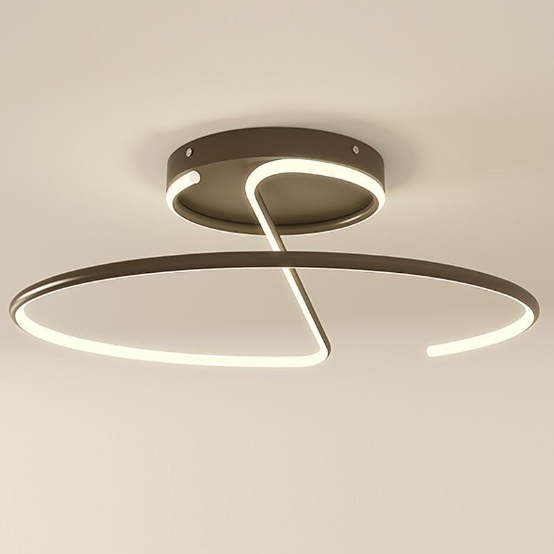 16" Modern LED Semi Flush Mount Ceiling Light - Aluminum & Acrylic