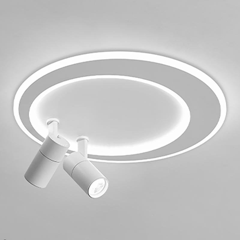 18'' Modern LED Flush Mount Ceiling Light with Adjustable Spotlights