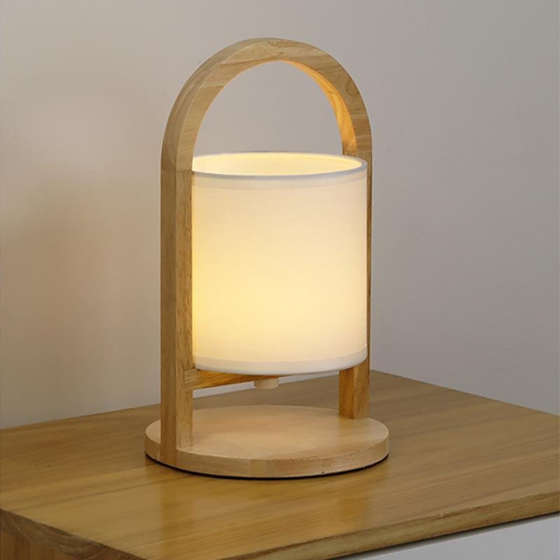 Modern Portable Wood Table Lamp with Remote Control