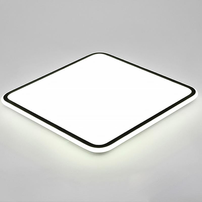 30" Modern Square Black LED Flush Mount Ceiling Light Dimmable