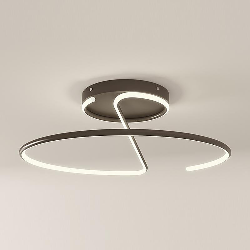 16" Modern LED Semi Flush Mount Ceiling Light - Aluminum & Acrylic