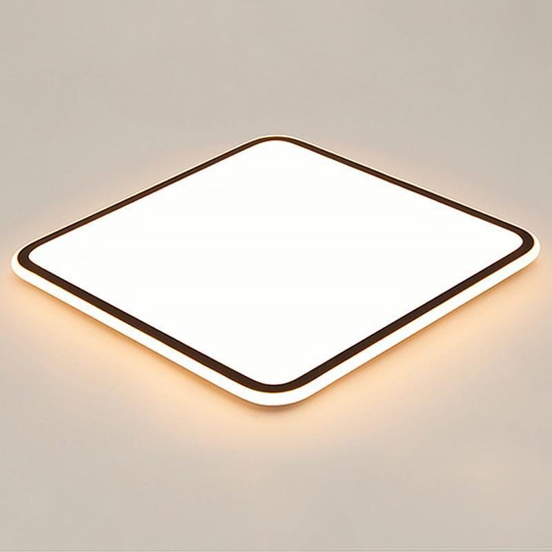 30" Modern Square Black LED Flush Mount Ceiling Light Dimmable