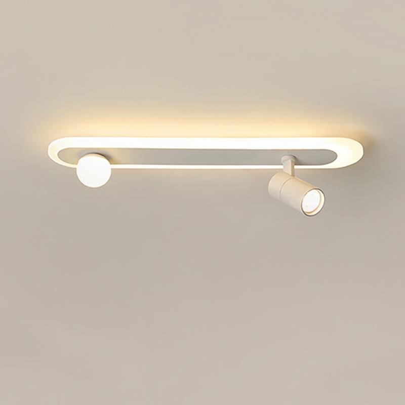 Rectangular LED Flush Mount Light with Adjustable Spotlights