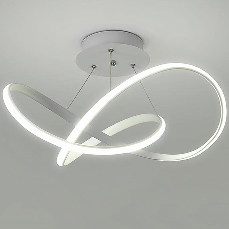 White Dimmable LED Flush Mount Ceiling Light with Geometric Design