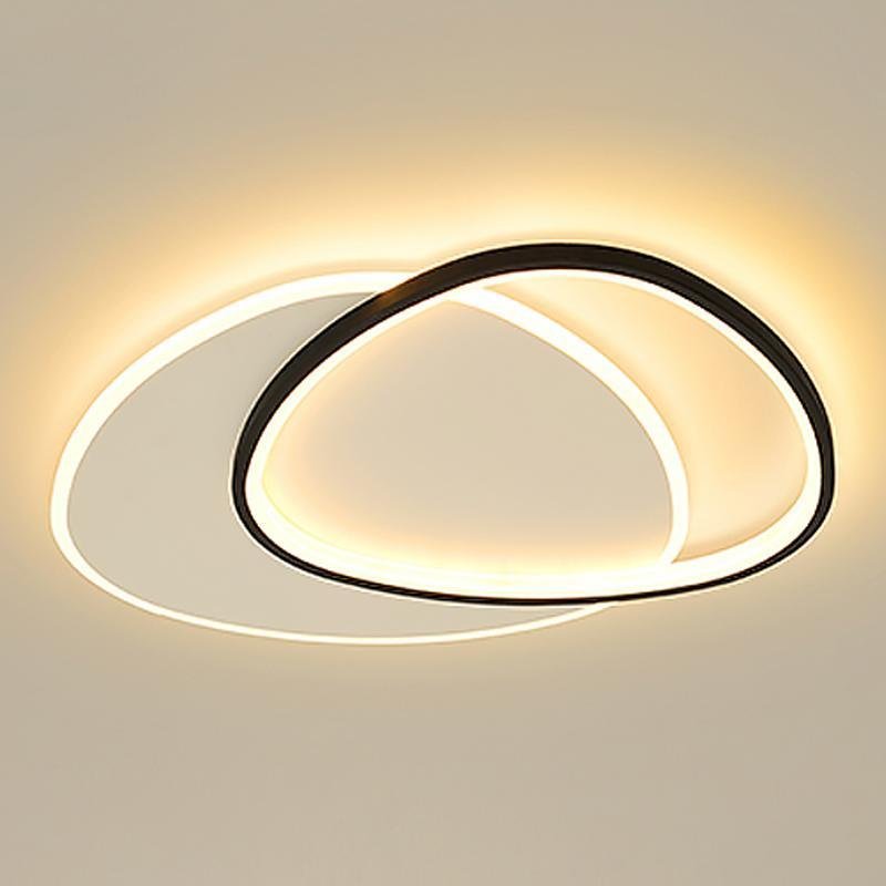 Modern Circle Flush Mount Light with Iron Frame & Acrylic Shade