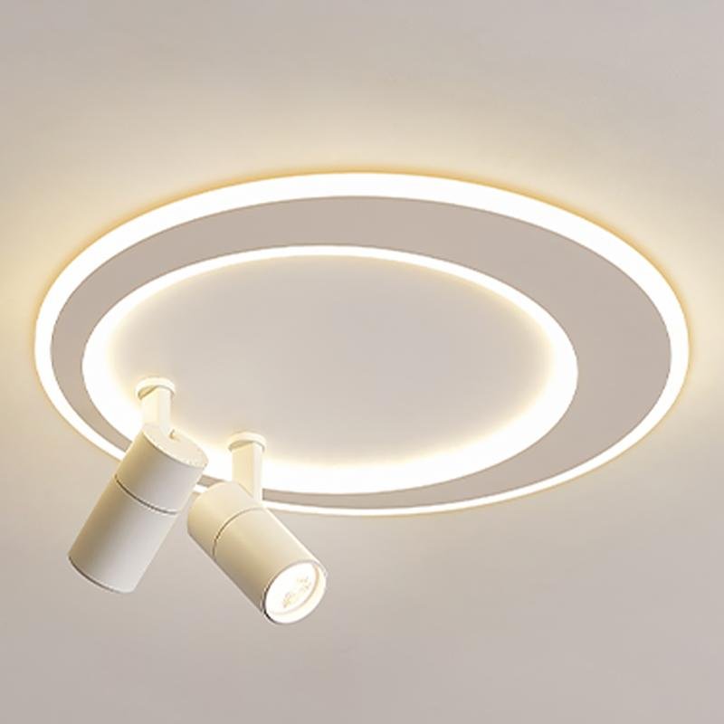 18'' Modern LED Flush Mount Ceiling Light with Adjustable Spotlights