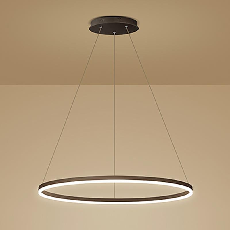 16" Modern Circle Pendant Light - Acrylic & Aluminum LED Fixture