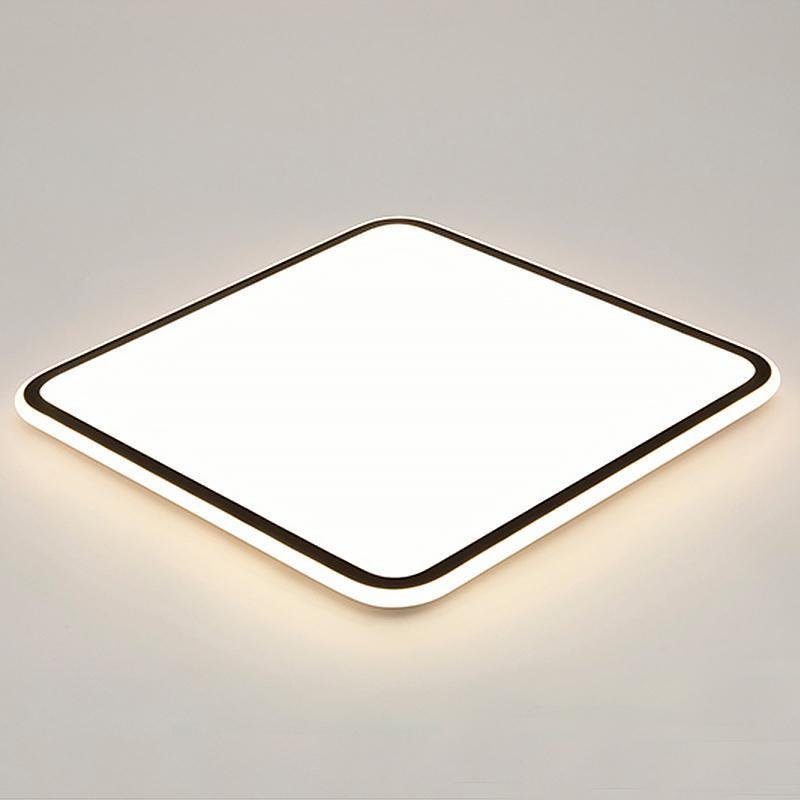 30" Modern Square Black LED Flush Mount Ceiling Light Dimmable