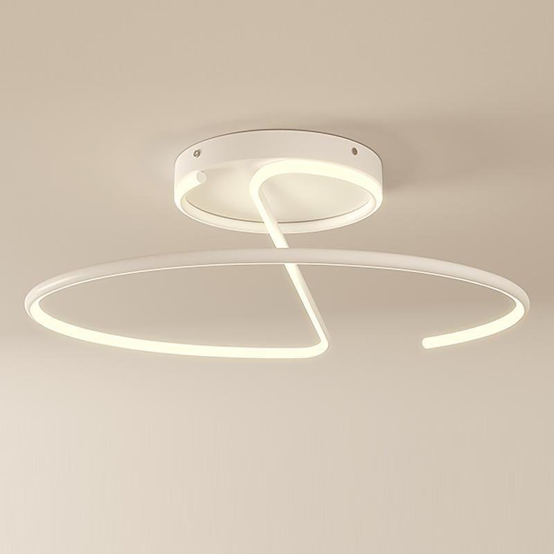 16" Modern LED Semi Flush Mount Ceiling Light - Aluminum & Acrylic