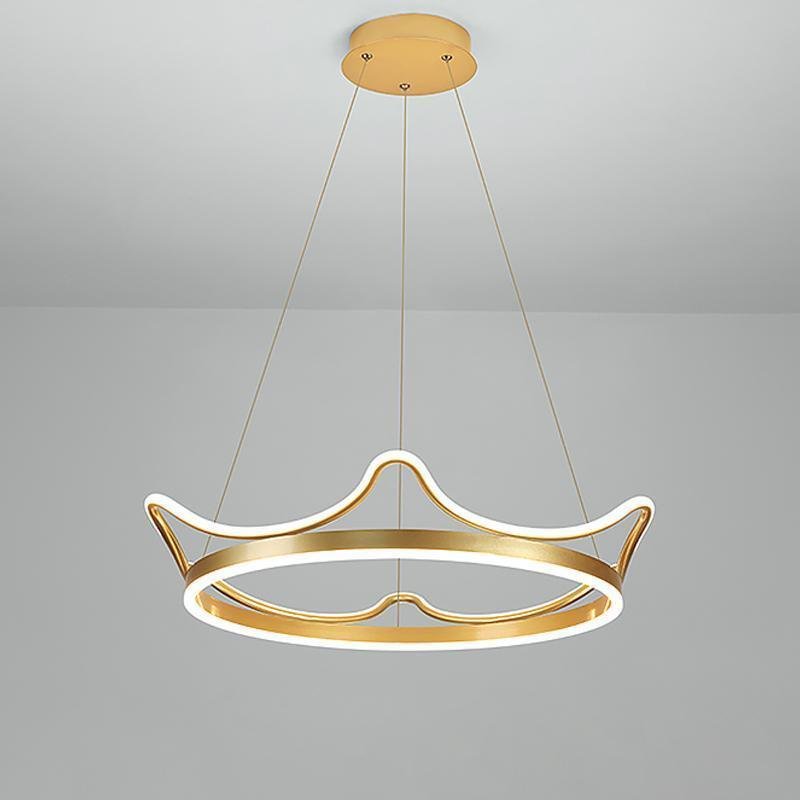 Modern Crown Chandelier Dimmable LED Ceiling Light with Remote
