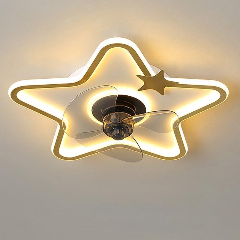 Star Shaped LED Flush Mount Ceiling Fan with Remote Control