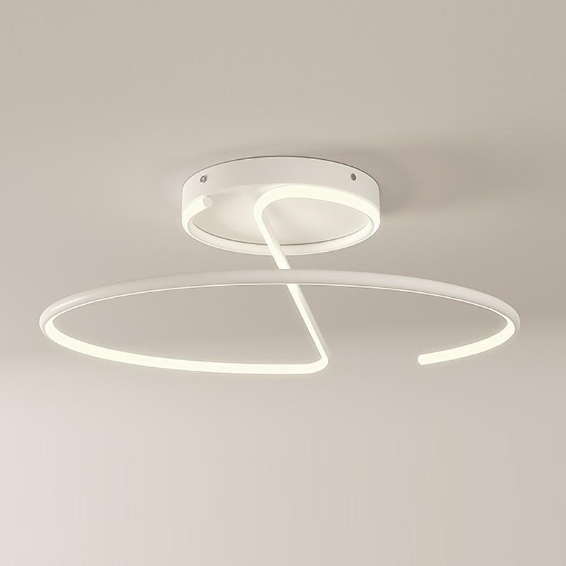16" Modern LED Semi Flush Mount Ceiling Light - Aluminum & Acrylic