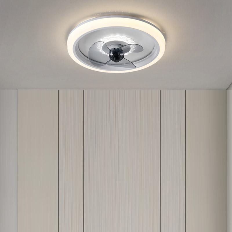 Modern LED Ceiling Fan with Light and Remote Control – Flush Mount
