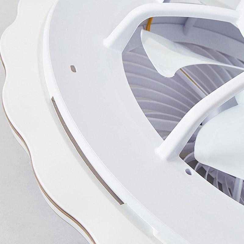 Crown-Shaped Bladeless Ceiling Fan with Light & Remote - Gold White