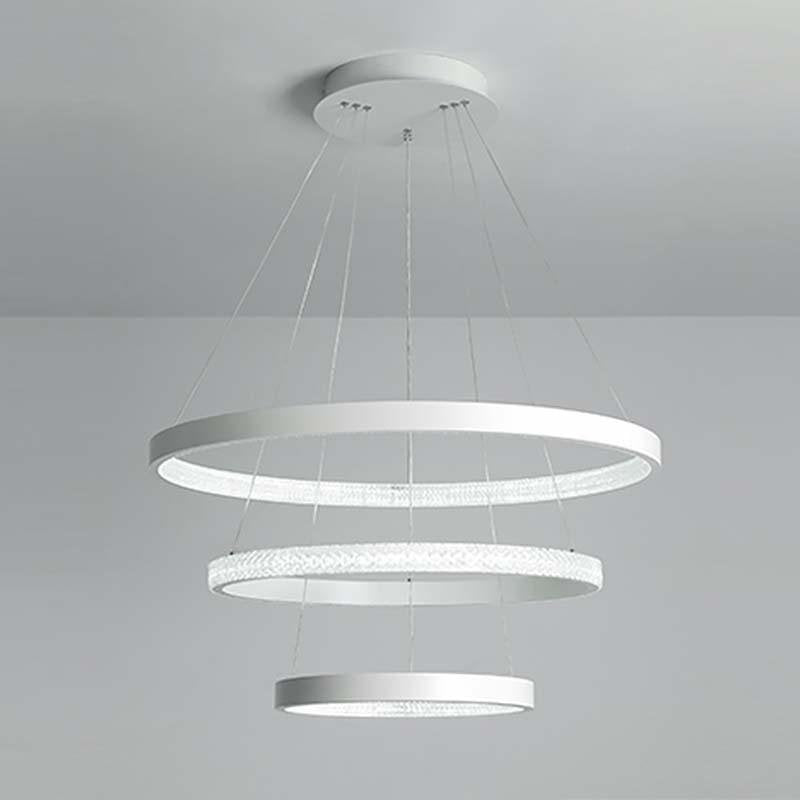 Modern 3-Ring LED Chandelier - Acrylic & Aluminum Ceiling Light
