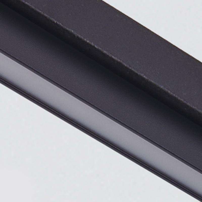 Modern Linear LED Flush Mount Light Black Aluminum 31 Inch