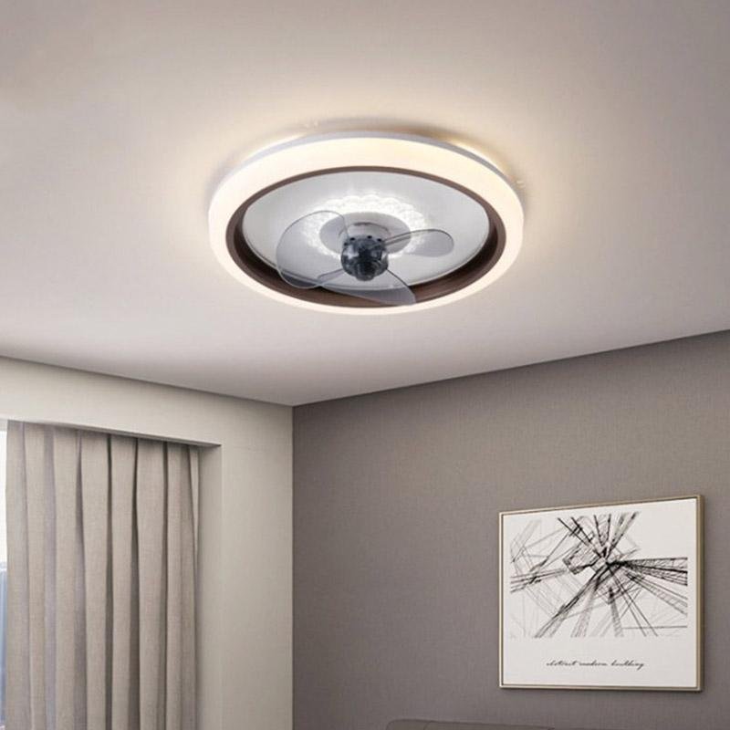Modern LED Ceiling Fan with Light and Remote Control – Flush Mount