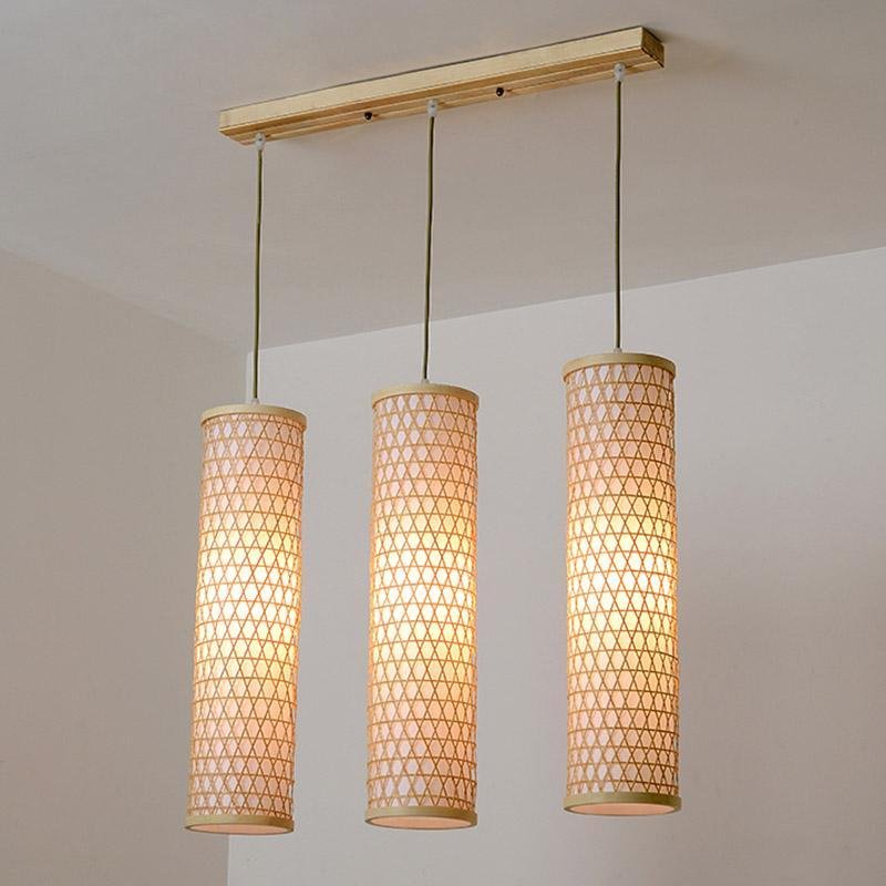 30" Bamboo Cluster Pendant Light – Farmhouse Ceiling Fixture