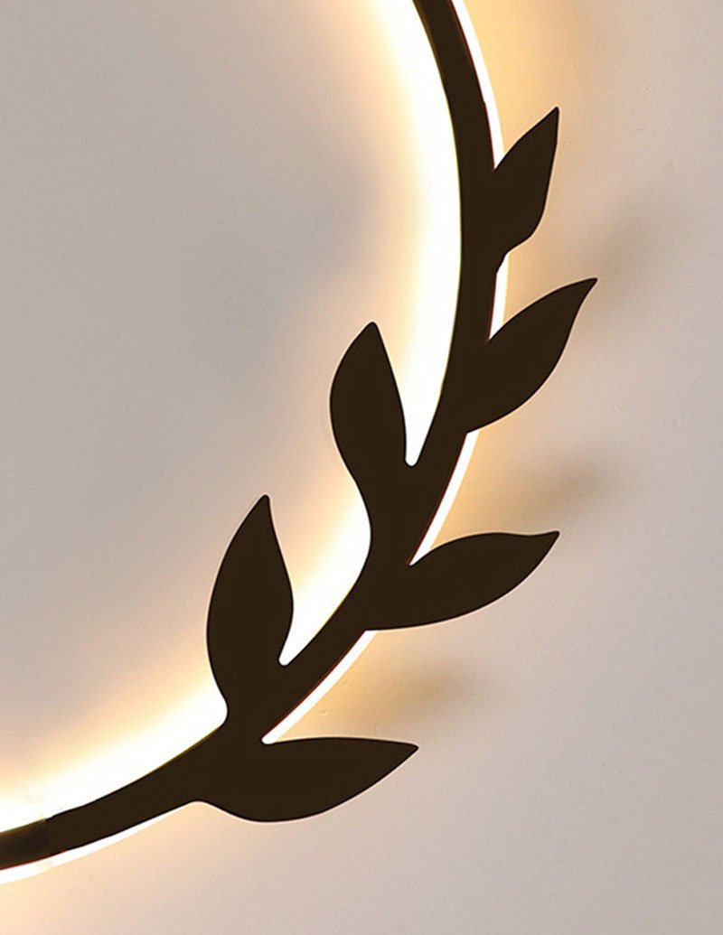 Modern Black Flush Mount LED Ceiling Light with Leaf Edge Design