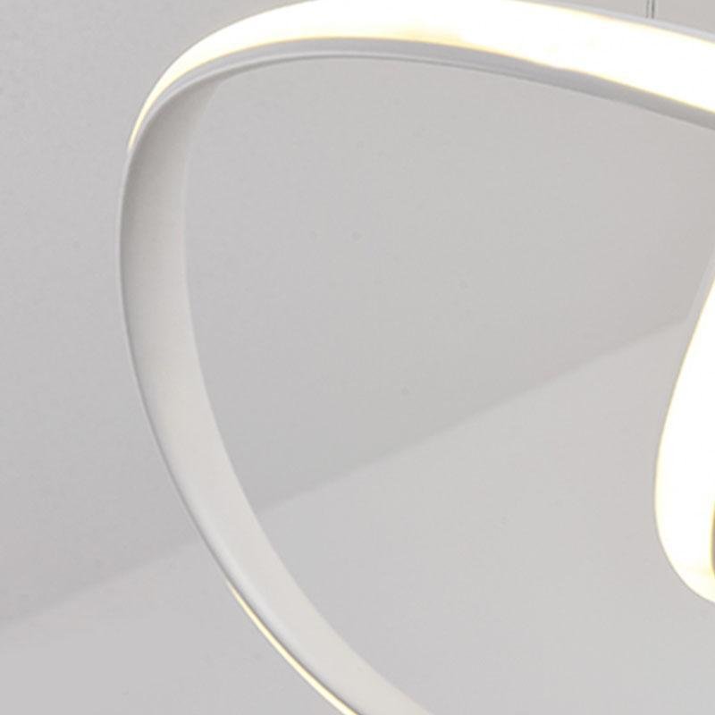 White Dimmable LED Flush Mount Ceiling Light with Geometric Design