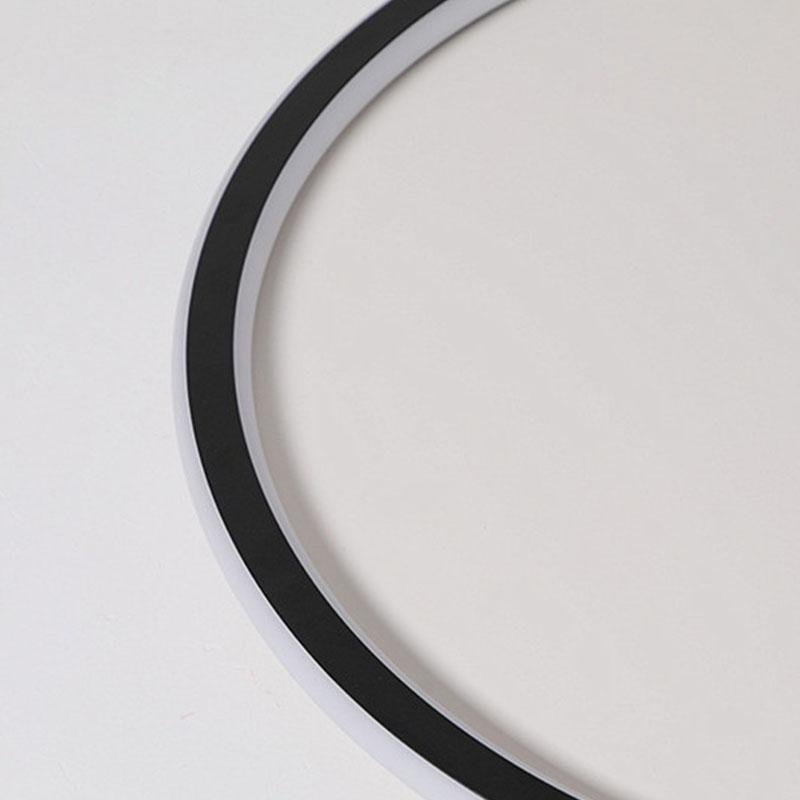 Modern Black Flush Mount LED Ceiling Light with Leaf Edge Design