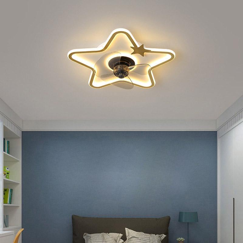 Star Shaped LED Flush Mount Ceiling Fan with Remote Control