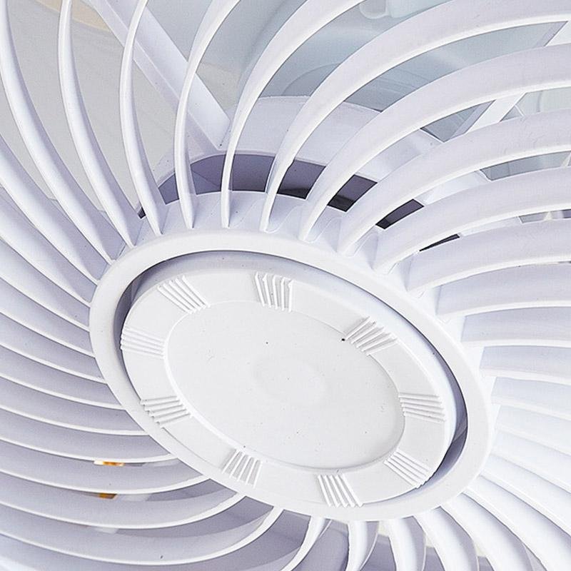 Crown-Shaped Bladeless Ceiling Fan with Light & Remote - Gold White