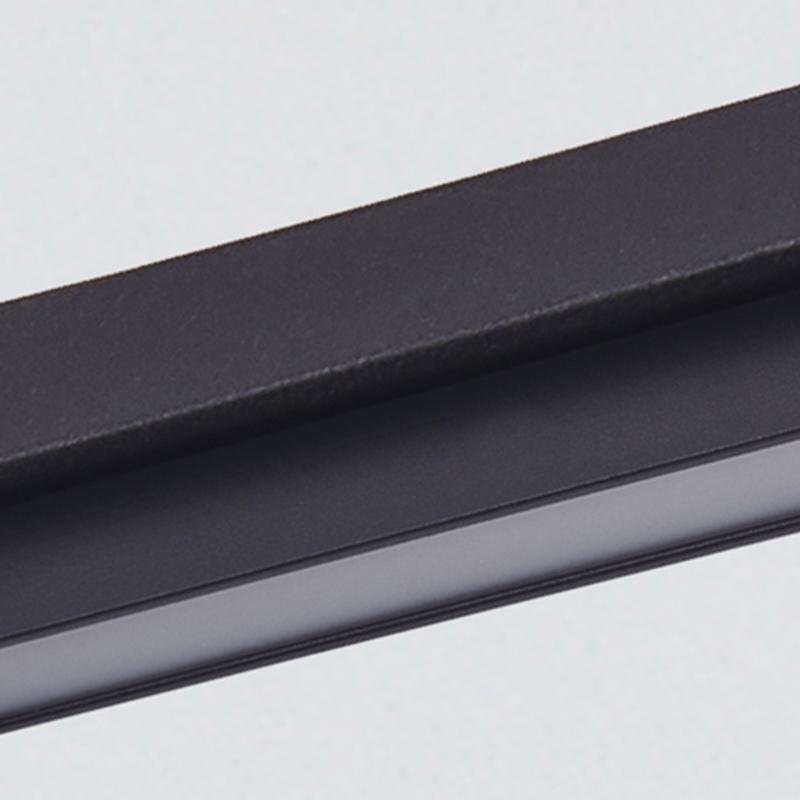 Modern Linear LED Flush Mount Light Black Aluminum 31 Inch
