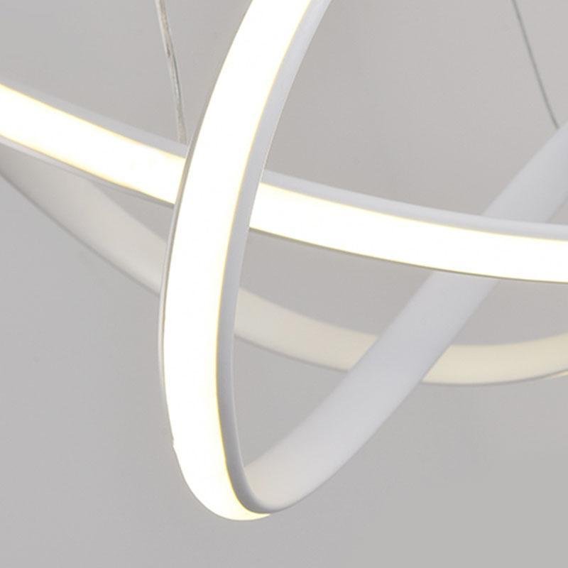 White Dimmable LED Flush Mount Ceiling Light with Geometric Design