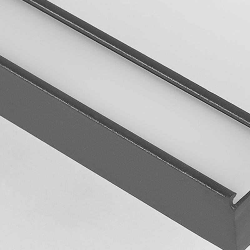 35" Modern LED Rectangular Flush Mount Ceiling Light - Black