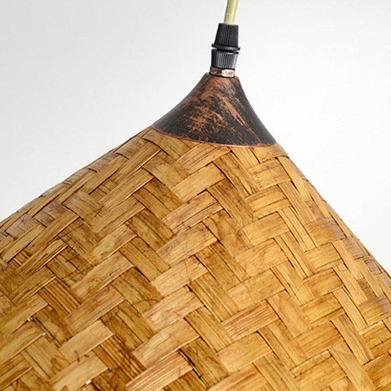 Bamboo Woven Pendant Light – Farmhouse Rustic Ceiling Lamp