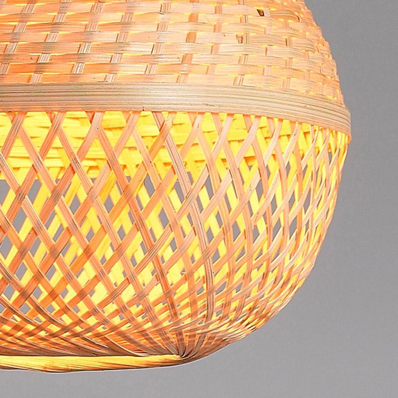 Peach-Inspired Bamboo Pendant Light – Rustic Farmhouse Ceiling